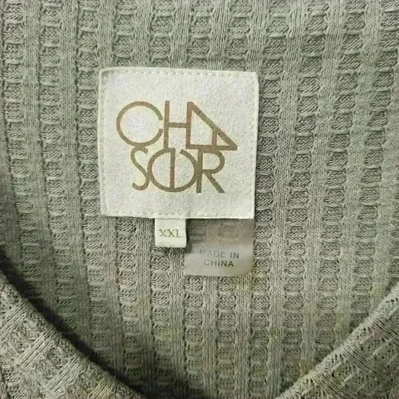 Women's Chaser Green Waffle Knit Thermal Long Sleeve Tunic. Size XXL - Picture 3 of 6